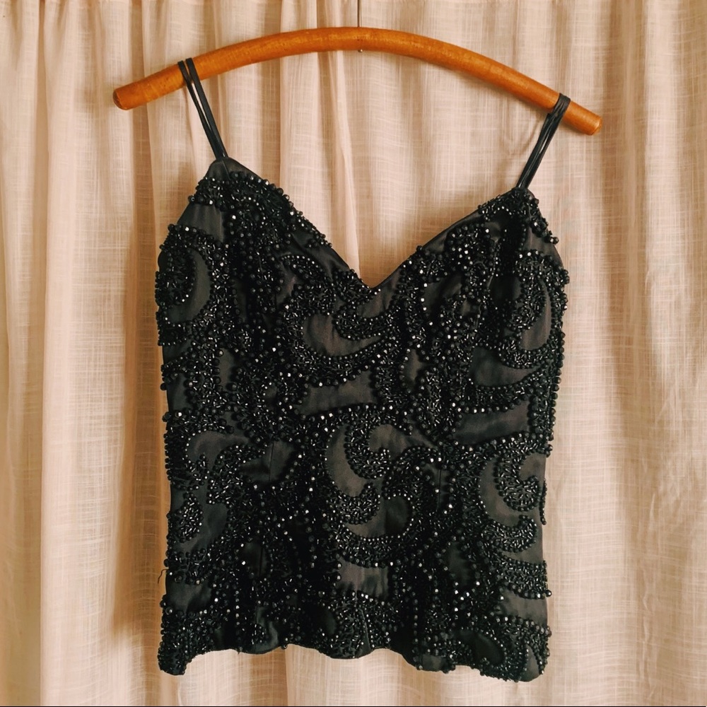 Josie Natori strapless beaded corset